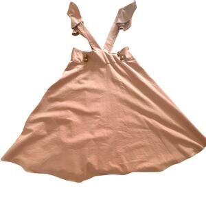 Ermanna Overall Blush Pink Ruffle Overalls Skirt w/Gold Button Size: 42 Women’s